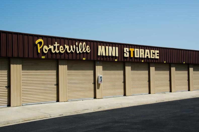 Porterville Mini Storage Sign over Storage Units